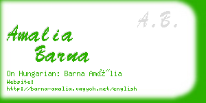 amalia barna business card